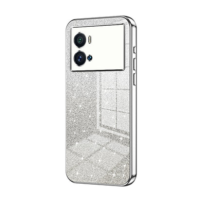 vivo iQOO 9 Pro Luxurious Electroplated Gradient Glitter Powder Case - Enhanced Lens Protection