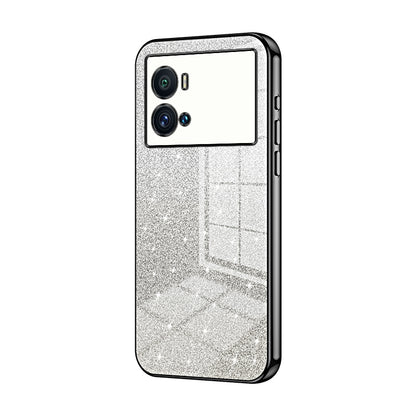 vivo iQOO 9 Pro Luxurious Electroplated Gradient Glitter Powder Case - Enhanced Lens Protection