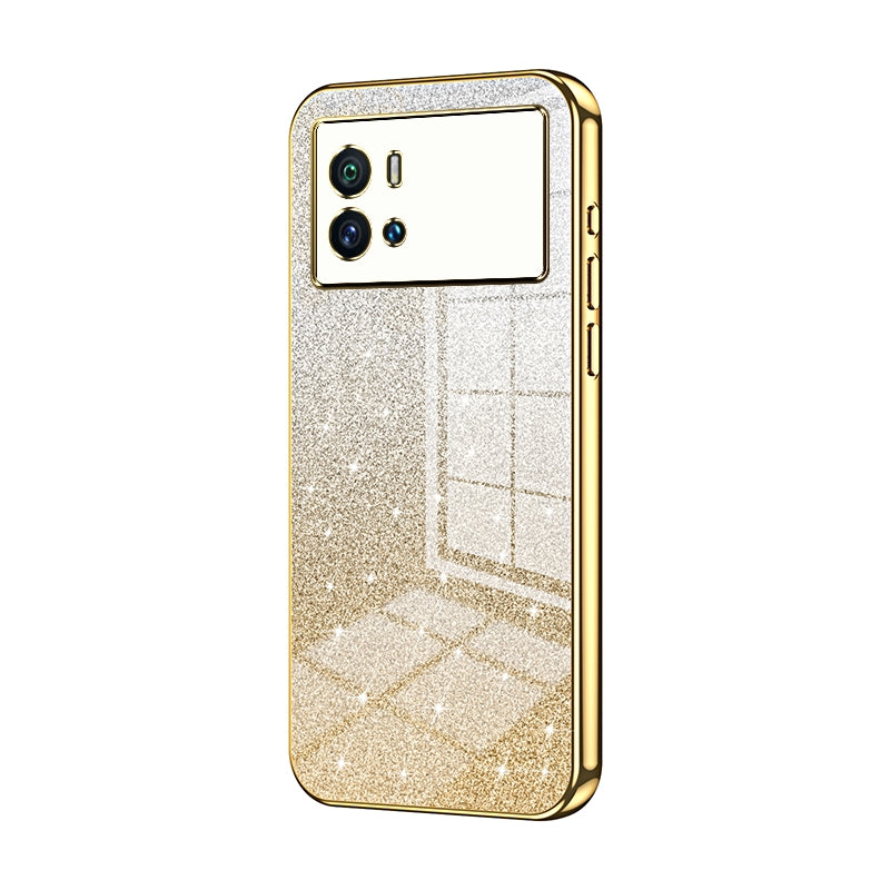 vivo iQOO 9 Luxurious Electroplated Gradient Glitter Powder Case - Enhanced Lens Protection