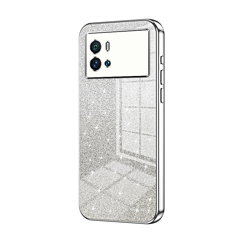 vivo iQOO 9 Luxurious Electroplated Gradient Glitter Powder Case - Enhanced Lens Protection