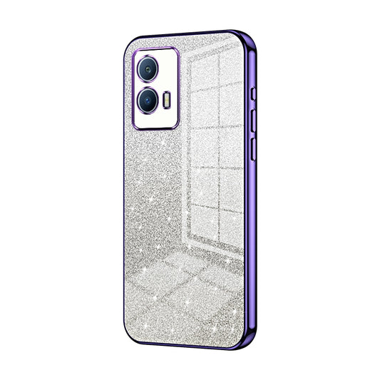 vivo iQOO U5 Luxurious Electroplated Gradient Glitter Powder Case - Enhanced Lens Protection