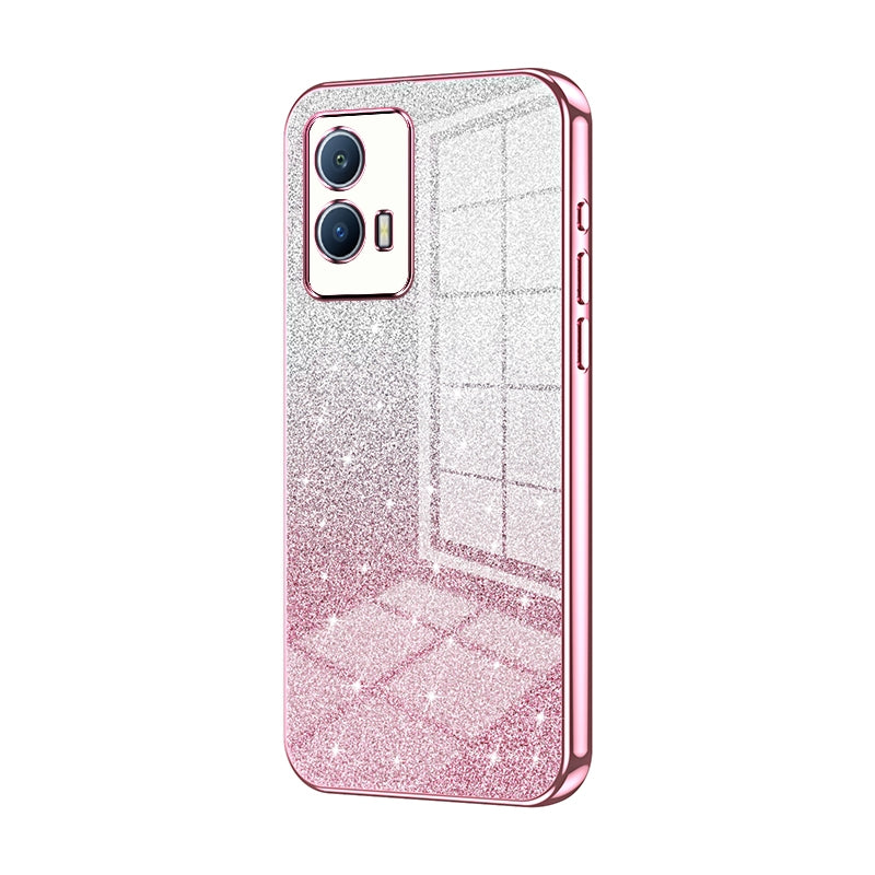 vivo iQOO U5 Luxurious Electroplated Gradient Glitter Powder Case - Enhanced Lens Protection
