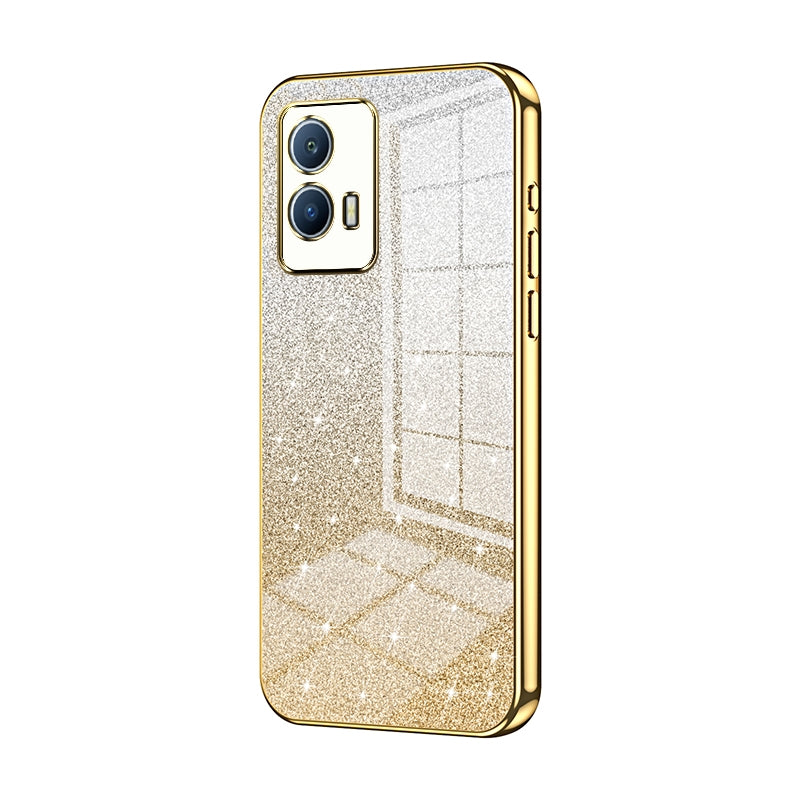 vivo iQOO U5 Luxurious Electroplated Gradient Glitter Powder Case - Enhanced Lens Protection