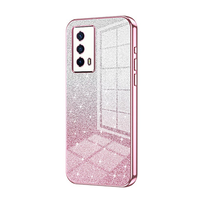 vivo iQOO Z5 Luxurious Electroplated Gradient Glitter Powder Case - Enhanced Lens Protection
