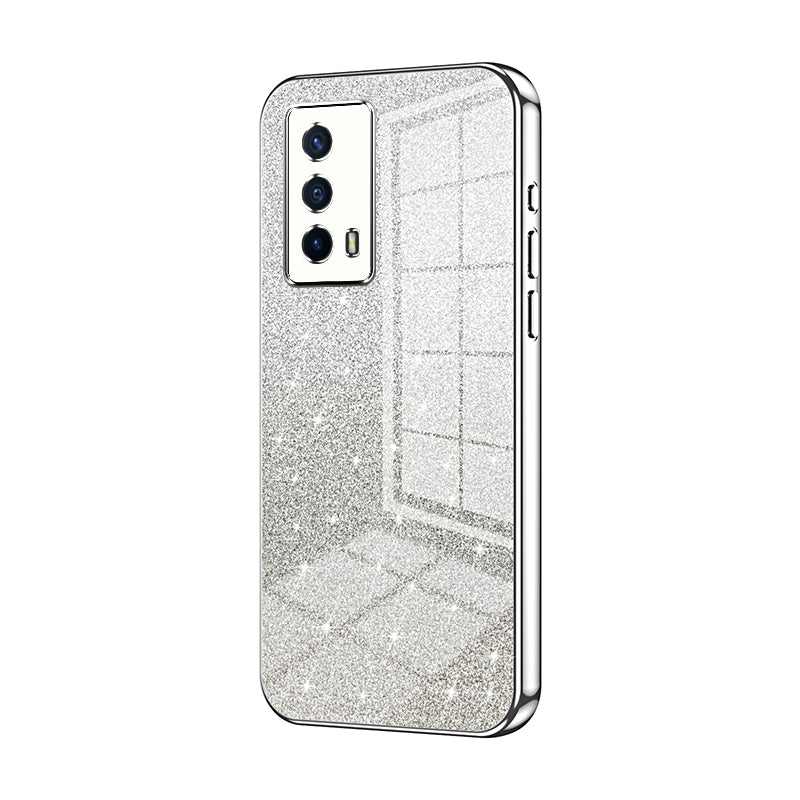 vivo iQOO Z5 Luxurious Electroplated Gradient Glitter Powder Case - Enhanced Lens Protection