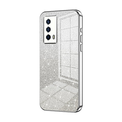 vivo iQOO Z5 Luxurious Electroplated Gradient Glitter Powder Case - Enhanced Lens Protection