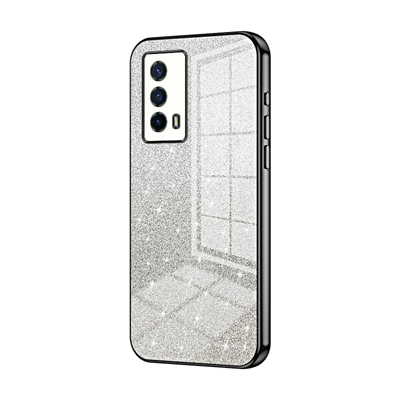vivo iQOO Z5 Luxurious Electroplated Gradient Glitter Powder Case - Enhanced Lens Protection
