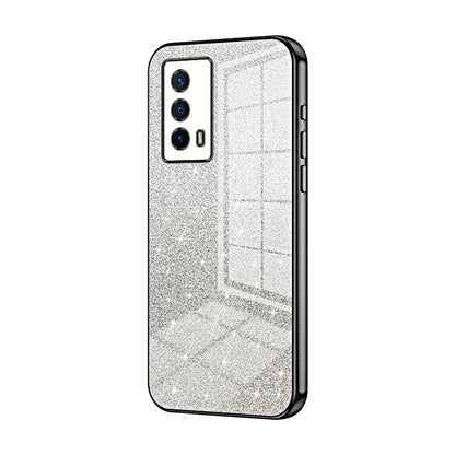 vivo iQOO Z5 Luxurious Electroplated Gradient Glitter Powder Case - Enhanced Lens Protection