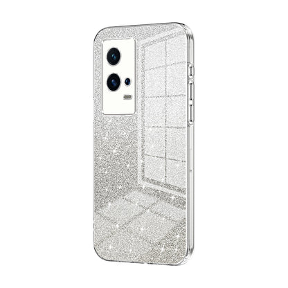 vivo iQOO 8 Pro Luxurious Electroplated Gradient Glitter Powder Case - Enhanced Lens Protection