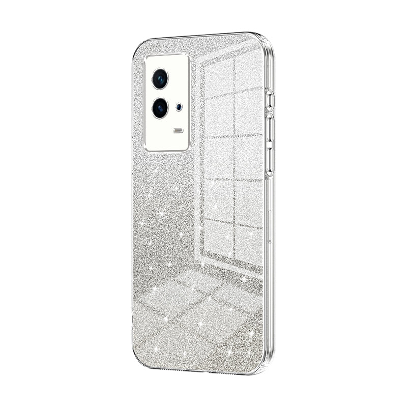 vivo iQOO 8 Luxurious Electroplated Gradient Glitter Powder Case - Enhanced Lens Protection