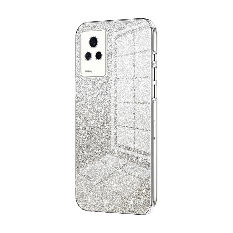 vivo iQOO 7 Luxurious Electroplated Gradient Glitter Powder Case - Enhanced Lens Protection