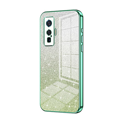 vivo iQOO 5 Pro Luxurious Electroplated Gradient Glitter Powder Case - Enhanced Lens Protection