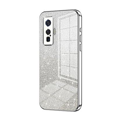 vivo iQOO 5 Pro Luxurious Electroplated Gradient Glitter Powder Case - Enhanced Lens Protection