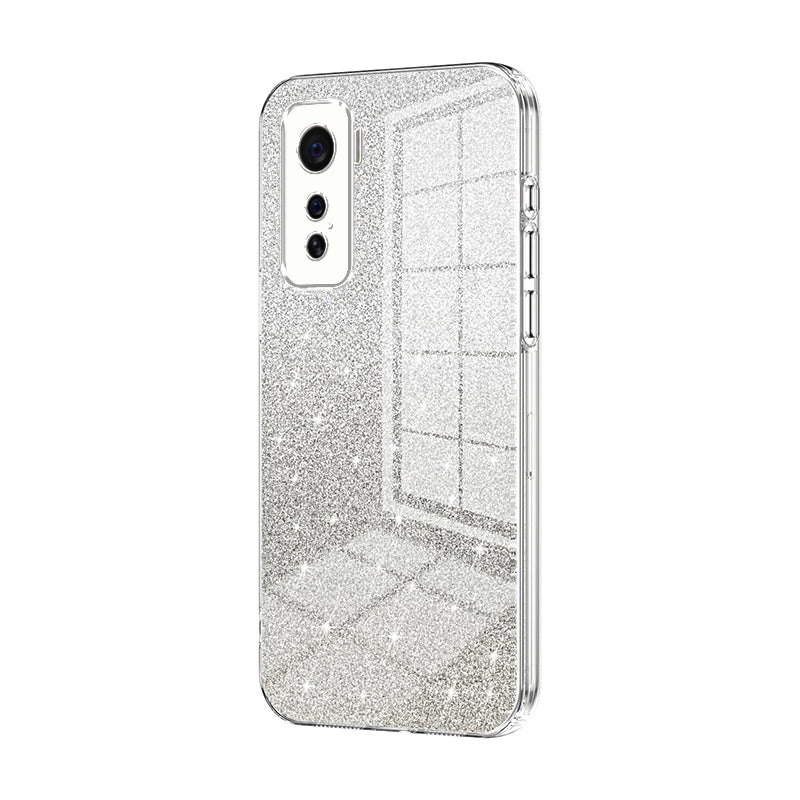 vivo iQOO 5 Luxurious Electroplated Gradient Glitter Powder Case - Enhanced Lens Protection