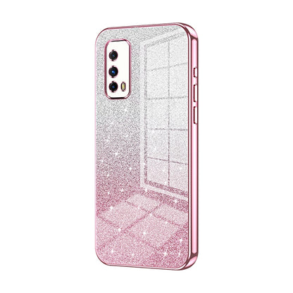 vivo iQOO Z1X Luxurious Electroplated Gradient Glitter Powder Case - Enhanced Lens Protection