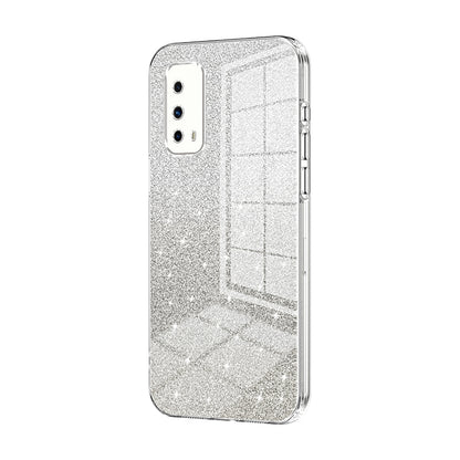 vivo iQOO Z1X Luxurious Electroplated Gradient Glitter Powder Case - Enhanced Lens Protection