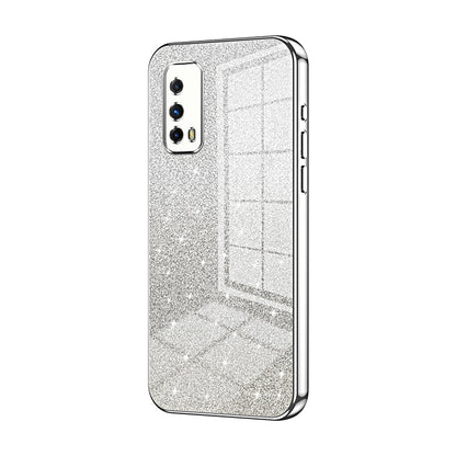 vivo iQOO Z1X Luxurious Electroplated Gradient Glitter Powder Case - Enhanced Lens Protection