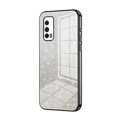 vivo iQOO Z1X Luxurious Electroplated Gradient Glitter Powder Case - Enhanced Lens Protection