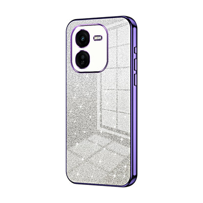 vivo iQOO Z9x Luxurious Electroplated Gradient Glitter Powder Case - Enhanced Lens Protection