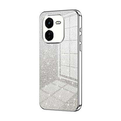 vivo iQOO Z9x Luxurious Electroplated Gradient Glitter Powder Case - Enhanced Lens Protection