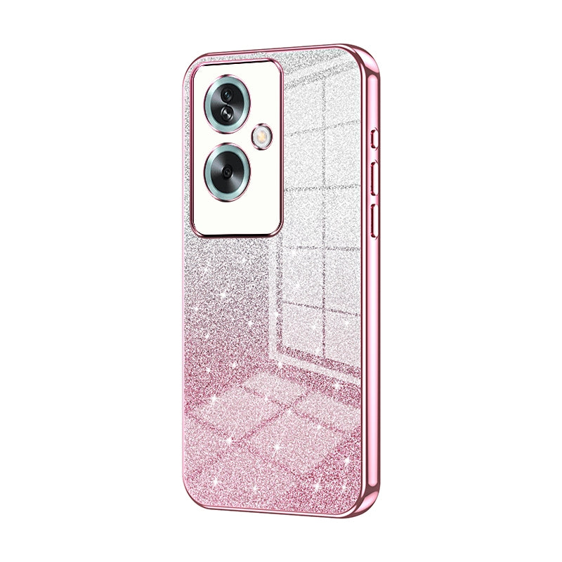 OPPO A2 Luxurious Electroplated Gradient Glitter Powder Case - Enhanced Lens Protection