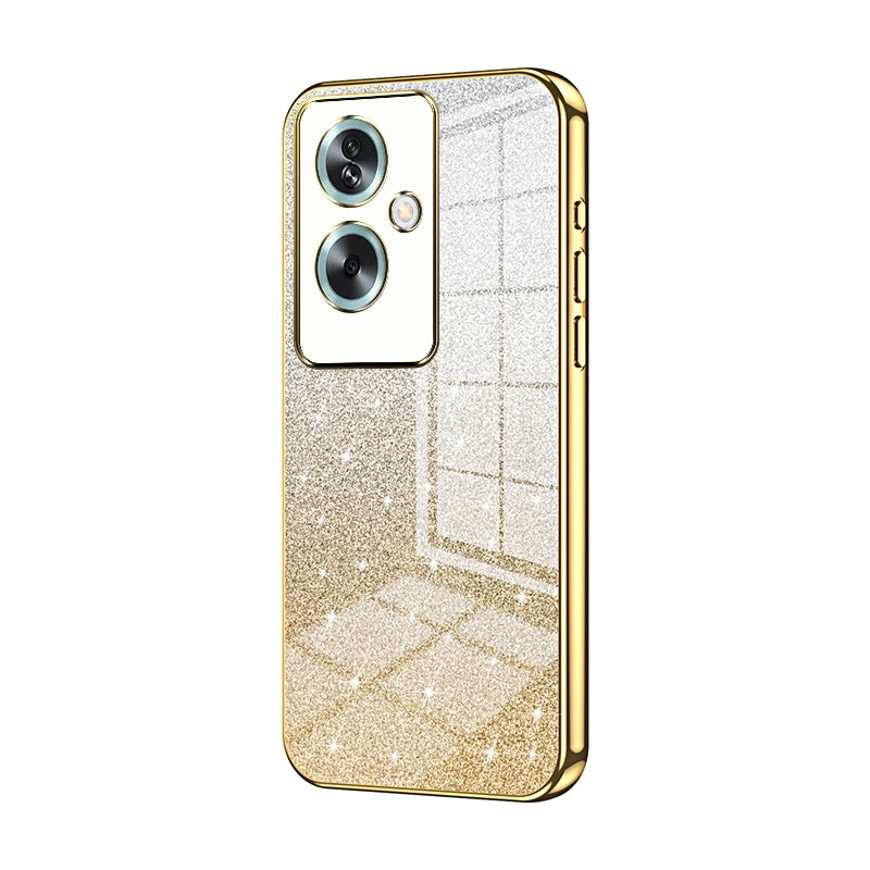 OPPO A2 Luxurious Electroplated Gradient Glitter Powder Case - Enhanced Lens Protection
