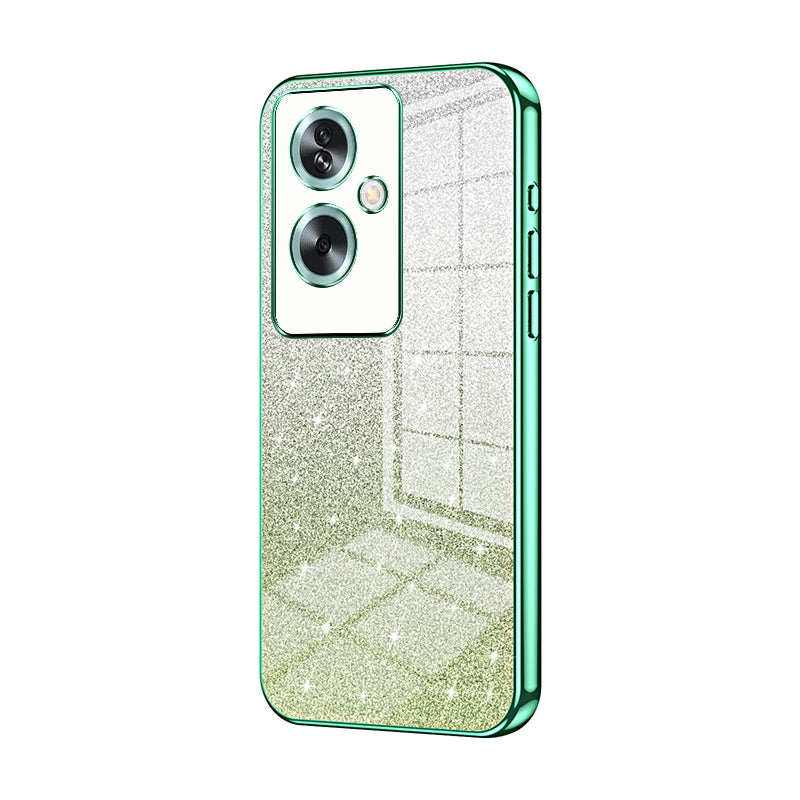 OPPO A2 Luxurious Electroplated Gradient Glitter Powder Case - Enhanced Lens Protection