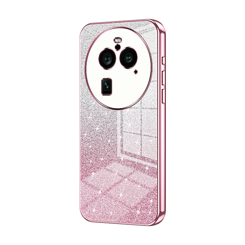 OPPO Find X6 Pro Luxurious Electroplated Gradient Glitter Powder Case - Enhanced Lens Protection