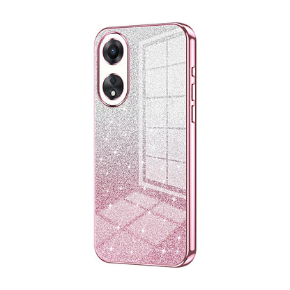 OPPO A58 5G Luxurious Electroplated Gradient Glitter Powder Case - Enhanced Lens Protection
