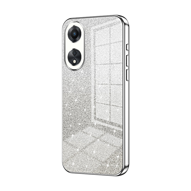 OPPO A58x 5G Luxurious Electroplated Gradient Glitter Powder Case - Enhanced Lens Protection