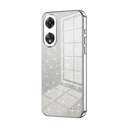 OPPO A58x 5G Luxurious Electroplated Gradient Glitter Powder Case - Enhanced Lens Protection