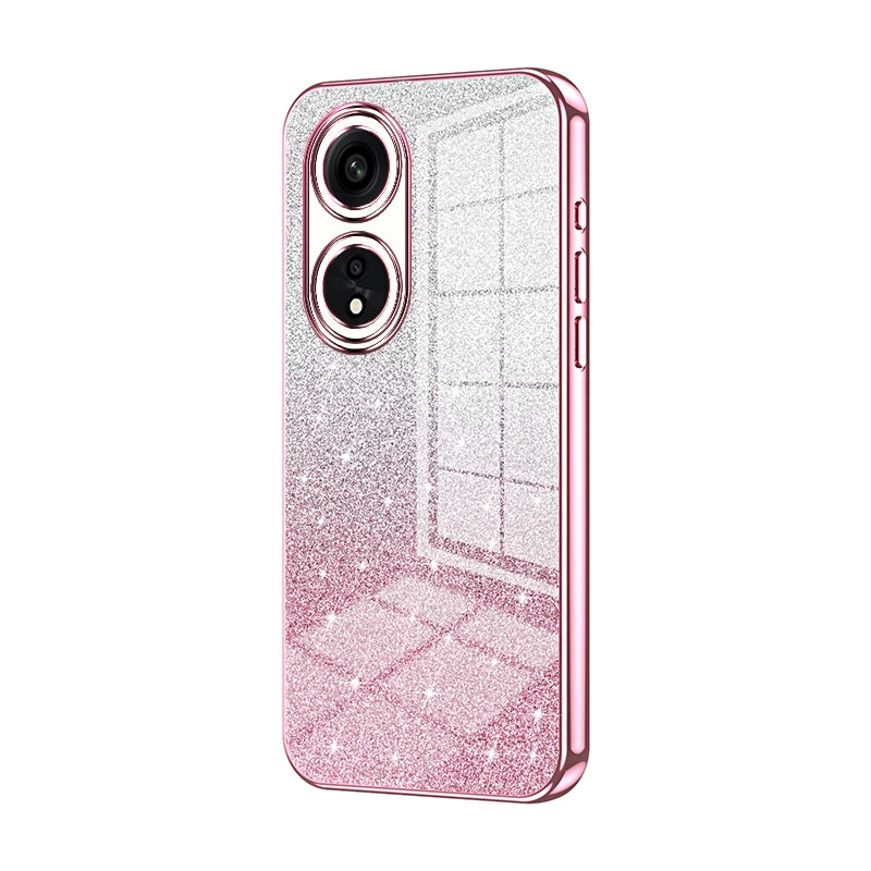 OPPO A1 Pro Luxurious Electroplated Gradient Glitter Powder Case - Enhanced Lens Protection