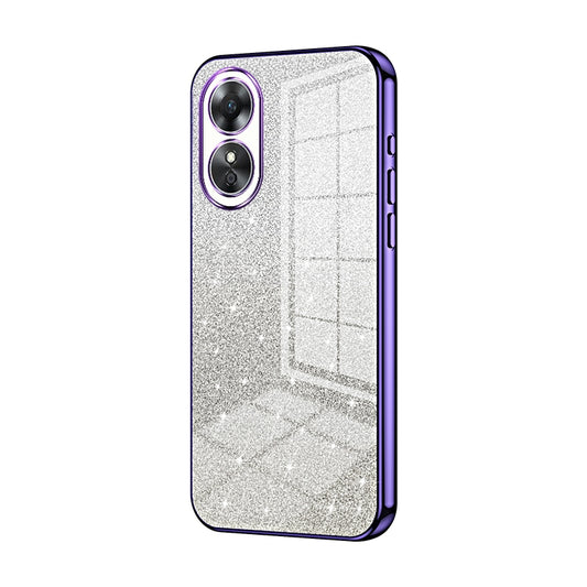 OPPO A17 Luxurious Electroplated Gradient Glitter Powder Case - Enhanced Lens Protection