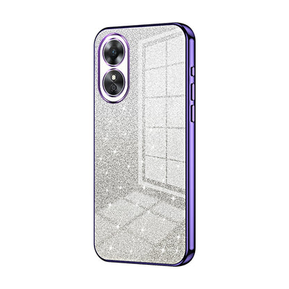 OPPO A17K Luxurious Electroplated Gradient Glitter Powder Case - Enhanced Lens Protection
