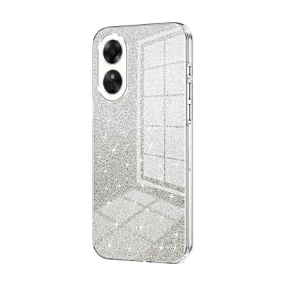 OPPO A17K Luxurious Electroplated Gradient Glitter Powder Case - Enhanced Lens Protection