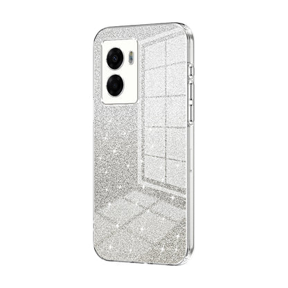 OPPO A57 5G Luxurious Electroplated Gradient Glitter Powder Case - Enhanced Lens Protection