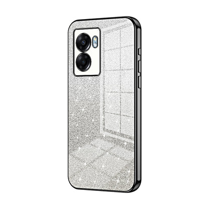 OPPO A57 5G Luxurious Electroplated Gradient Glitter Powder Case - Enhanced Lens Protection