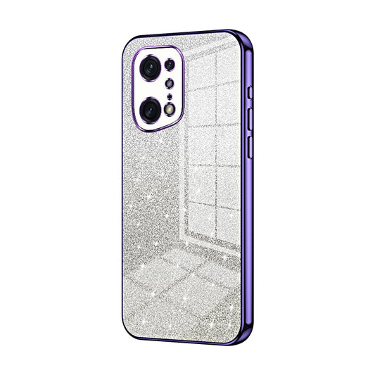 OPPO Find X5 Pro Luxurious Electroplated Gradient Glitter Powder Case - Enhanced Lens Protection