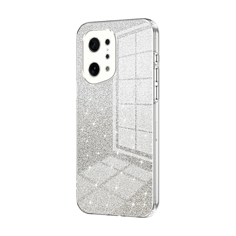 OPPO Find X5 Luxurious Electroplated Gradient Glitter Powder Case - Enhanced Lens Protection