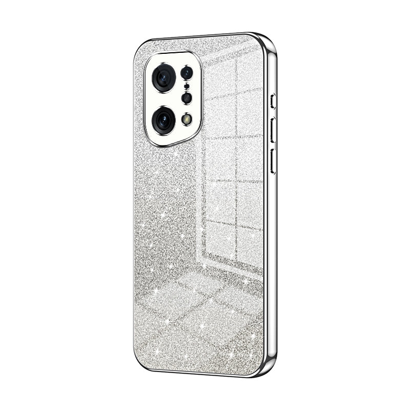 OPPO Find X5 Luxurious Electroplated Gradient Glitter Powder Case - Enhanced Lens Protection