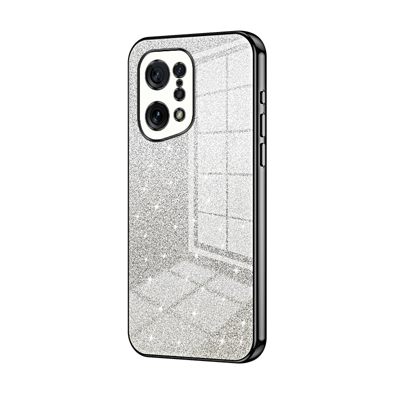 OPPO Find X5 Luxurious Electroplated Gradient Glitter Powder Case - Enhanced Lens Protection