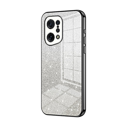 OPPO Find X5 Luxurious Electroplated Gradient Glitter Powder Case - Enhanced Lens Protection