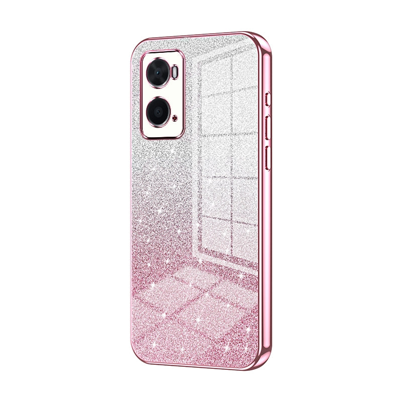 OPPO A36 Luxurious Electroplated Gradient Glitter Powder Case - Enhanced Lens Protection