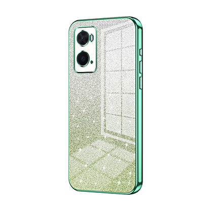 OPPO A96 4G Global Luxurious Electroplated Gradient Glitter Powder Case - Enhanced Lens Protection