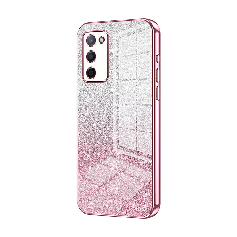 OPPO A56 Luxurious Electroplated Gradient Glitter Powder Case - Enhanced Lens Protection