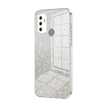 OPPO A32 Luxurious Electroplated Gradient Glitter Powder Case - Enhanced Lens Protection