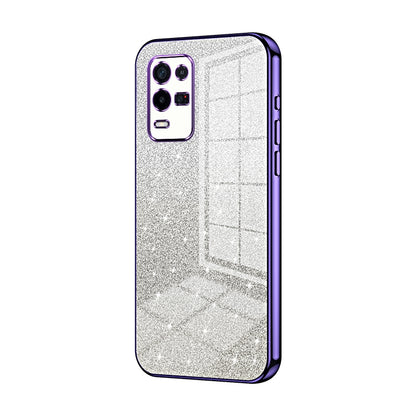 OPPO K9x Luxurious Electroplated Gradient Glitter Powder Case - Enhanced Lens Protection
