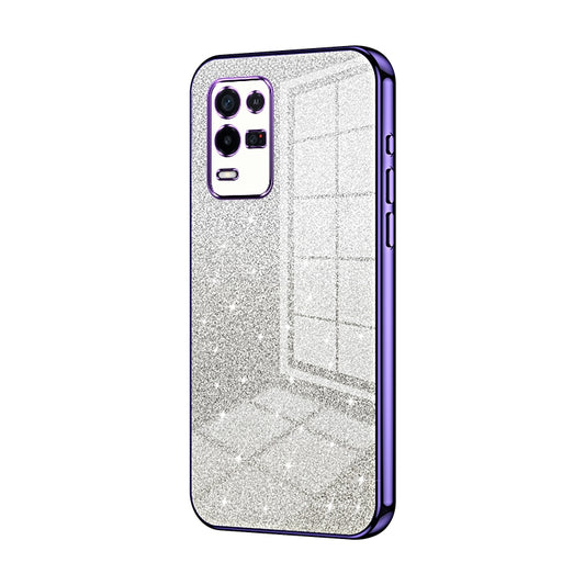 OPPO K9x Luxurious Electroplated Gradient Glitter Powder Case - Enhanced Lens Protection
