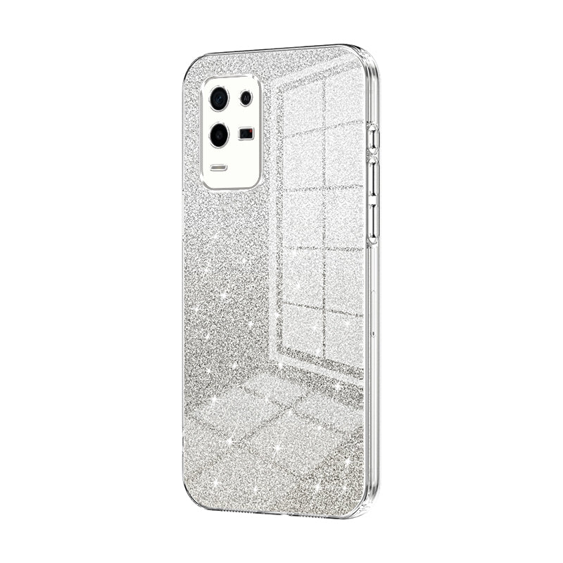 OPPO K9x Luxurious Electroplated Gradient Glitter Powder Case - Enhanced Lens Protection