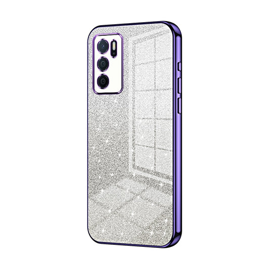 OPPO A16 Luxurious Electroplated Gradient Glitter Powder Case - Enhanced Lens Protection